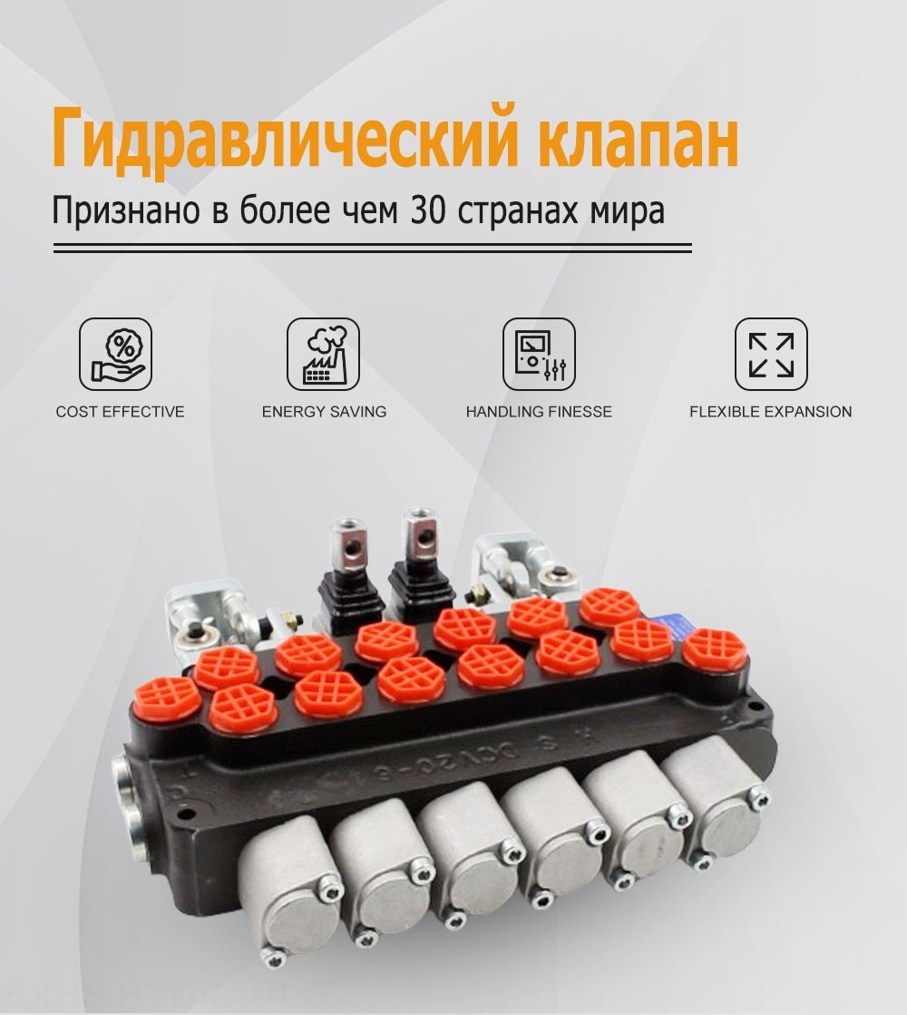 DCV20_Joystick and Manual Ручной и джойстиковый 6 катушек Моноблочный направляющий клапан